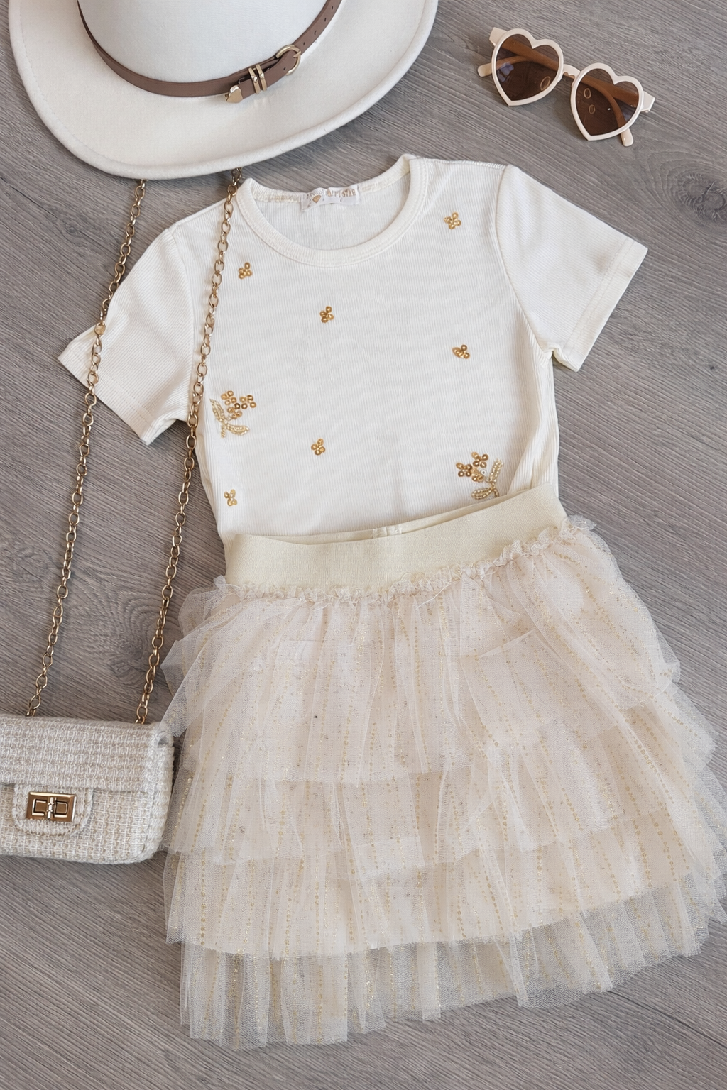 Rokje - sparkle beige