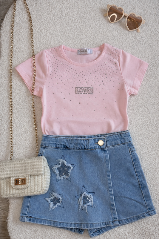 Set - sparkle denim star