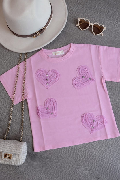 T-shirt - heart pink