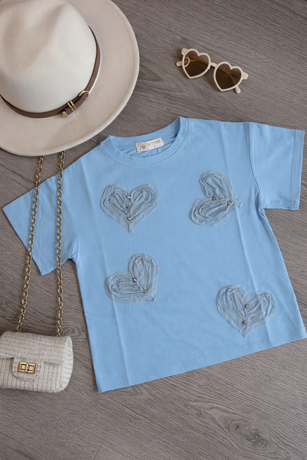 T-shirt - heart blue
