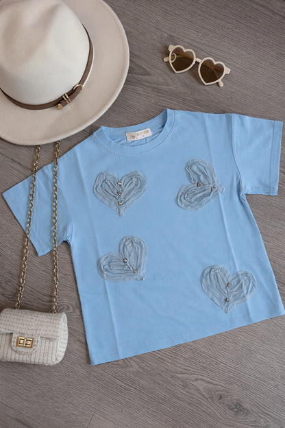 T-shirt - heart blue