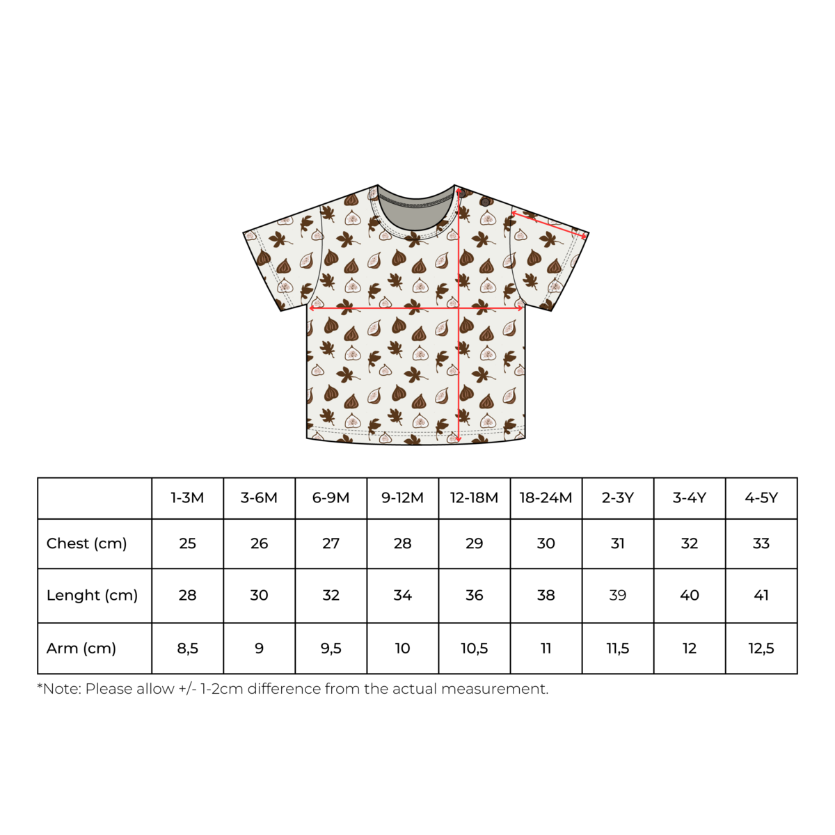 T-shirt - vijgenpatroon